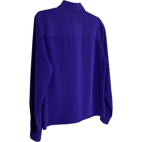 KORET Womens Purple Long Sleeve Button Front Pleated Blouse Top Size 8 8 - Picture 3 of 14